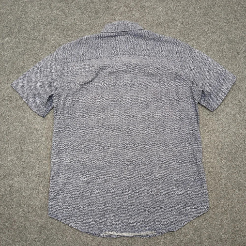 Banana Republic Mens Button Up‎ Shirt Blue White Pattern Short Sleeve Size M